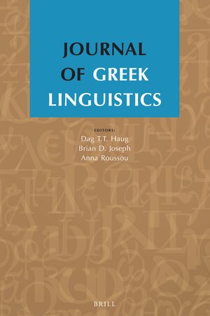 Cover Journal of Greek Linguistics