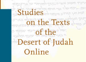 Cover Studies on the Texts of the Desert of Judah Online Supplement 2019