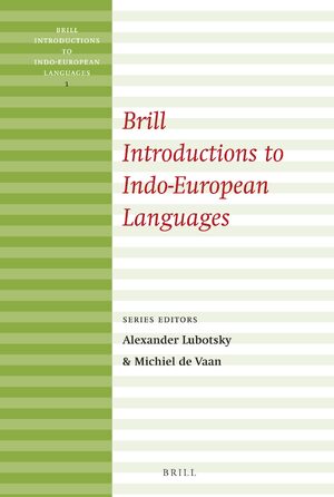 Cover Brill Introductions to Indo-European Languages