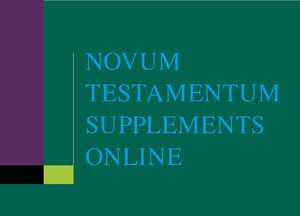 Cover Novum Testamentum Supplements Online