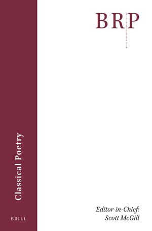 Cover Brill Research Perspectives in Classical Poetry