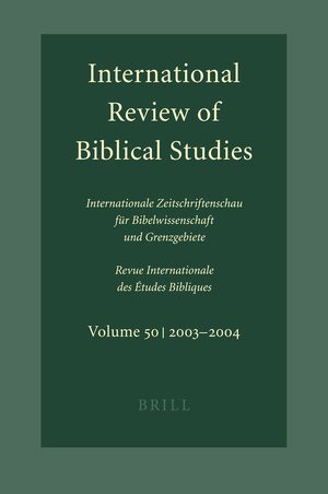 Cover International Review of Biblical Studies, Volume 50 (2003-2004)