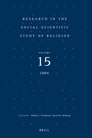 Cover Research in the Social Scientific Study of Religion, Volume 15