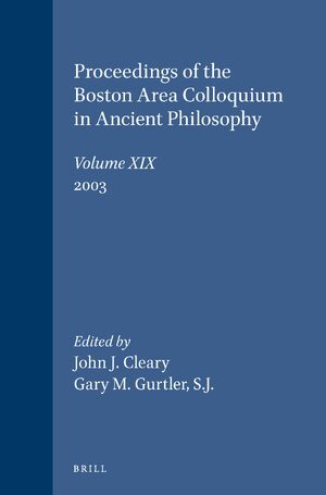 Cover Proceedings of the Boston Area Colloquium in Ancient Philosophy
