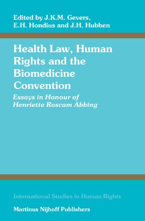 Cover Health Law, Human Rights and the Biomedicine Convention