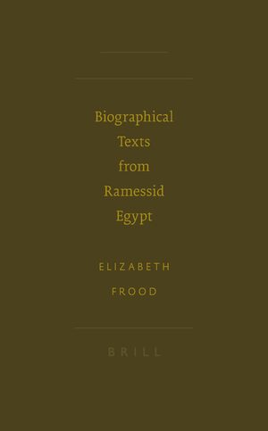 Cover Biographical Texts from Ramessid Egypt