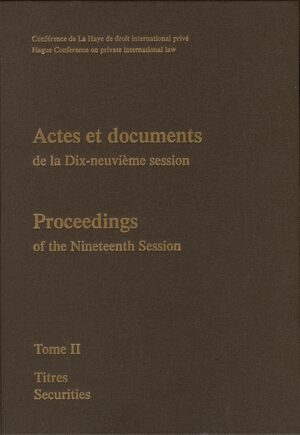Cover Proceedings / Actes et Documents of the XIXth Session of The Hague Conference on Private International Law