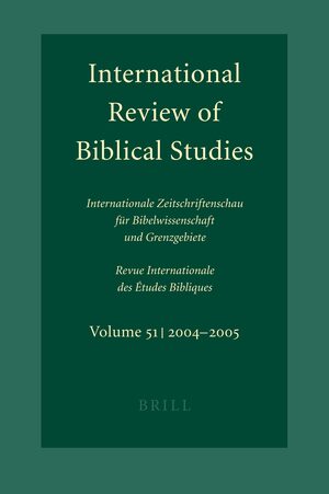 Cover International Review of Biblical Studies, Volume 51 (2004-2005)