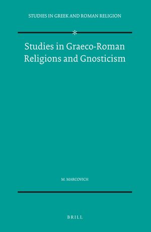 Cover Studies in Graeco-Roman Religions and Gnosticism