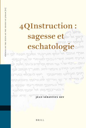 Cover 4QInstruction : sagesse et eschatologie