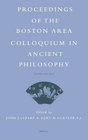 Cover Proceedings of the Boston Area Colloquium in Ancient Philosophy