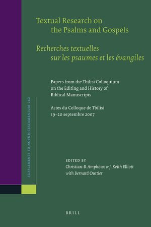 Cover Textual Research on the Psalms and Gospels / Recherches textuelles sur les psaumes et les Ã©vangiles