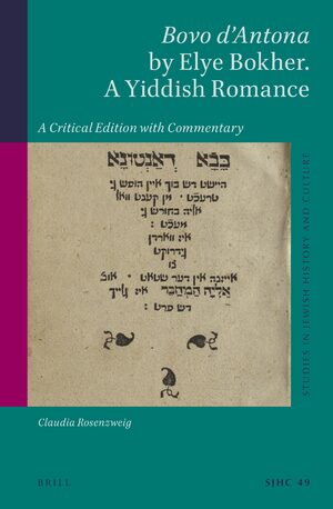 Cover <i>Bovo d’Antona</i> by Elye Bokher. A Yiddish Romance