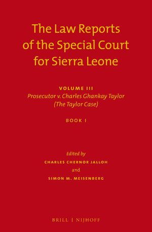 Cover The Law Reports of the Special Court for Sierra Leone