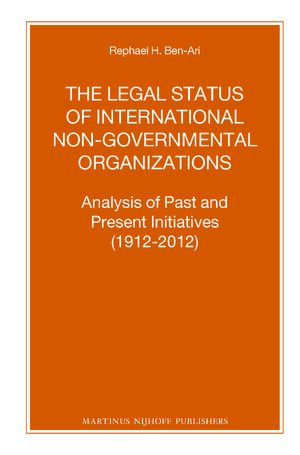 Cover The Legal Status of International Non-Governmental Organizations