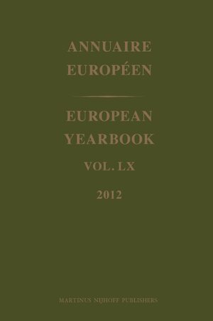Cover European Yearbook / Annuaire EuropÃ©en, Volume 60 (2012)