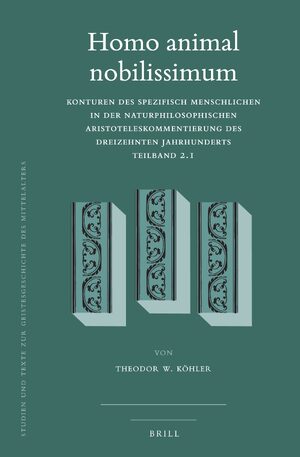 Cover Homo animal nobilissimum (2 vols)
