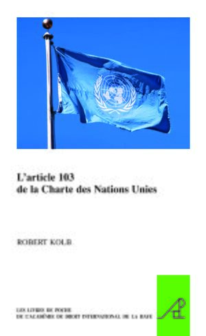 Cover L'article 103 de la Charte des Nations Unies