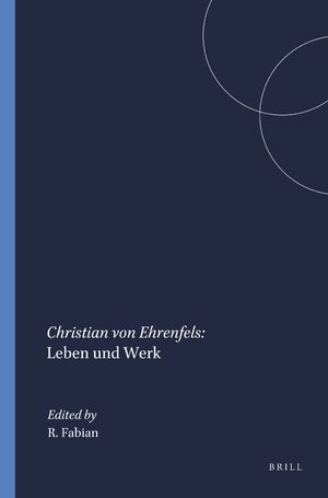 Cover <i>Christian von Ehrenfels</i>: Leben und Werk