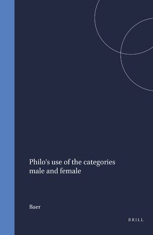 Cover Philo's use of the categories male and female