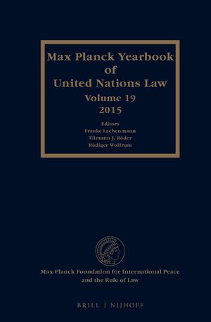 Cover Max Planck Yearbook of United Nations Law, Volume 19 (2015)