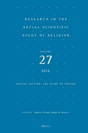 Cover Research in the Social Scientific Study of Religion, Volume 27