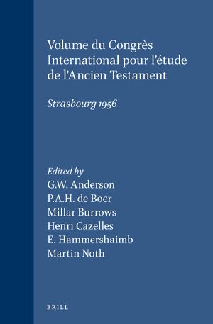 Cover Volume du CongrÃ¨s International pour l'Ã©tude de l'Ancien Testament, Strasbourg 1956