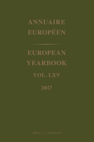 Cover European Yearbook / Annuaire EuropÃ©en, Volume 65 (2017)