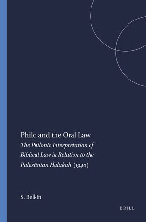 Cover Philo and the Oral Law