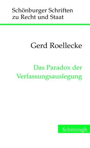 Cover Das Paradox der Verfassungsauslegung