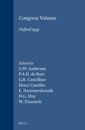 Cover Congress Volume Oxford 1959