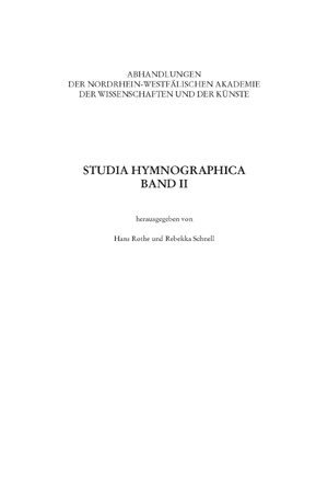 Cover Studia Hymnographica II