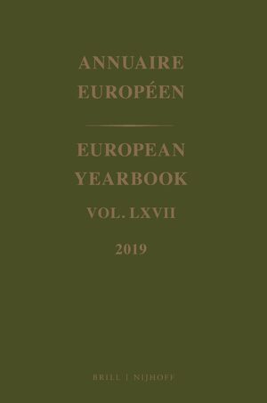Cover European Yearbook / Annuaire EuropÃ©en, Volume 67 (2019)