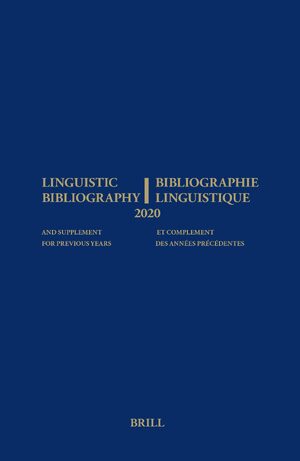 Cover Linguistic Bibliography for the Year 2020 / Bibliographie Linguistique de l’année 2020