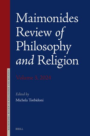 Cover Maimonides Review of Philosophy and Religion Volume 3, 2024