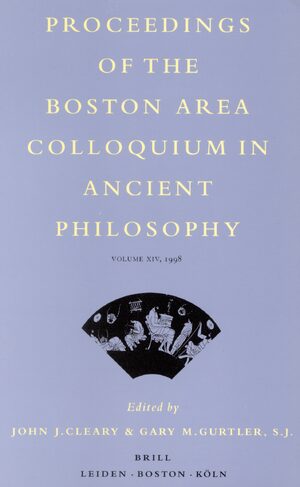 Cover Proceedings of the Boston Area Colloquium in Ancient Philosophy