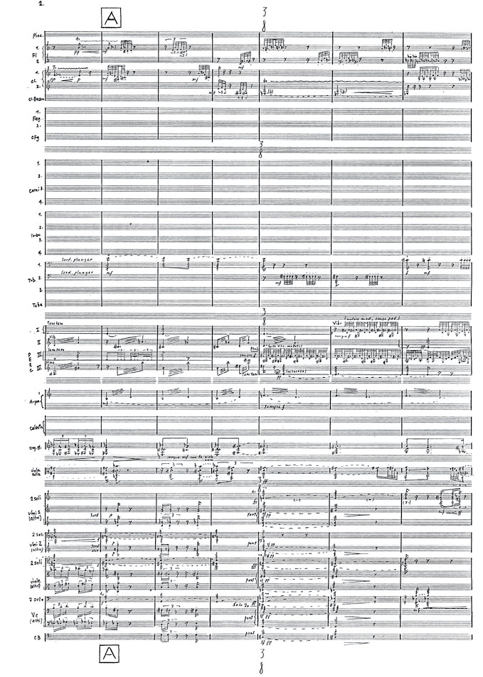 Luciano Berio: Chemins III su Chemins II für Viola und Orchester, 1968, Takte 8–14. © 1968 by Universal Edition (London) Ltd., London; revised Edition: © 1973 by Universal Edition (London) Ltd., London.