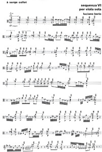 Luciano Berio: Sequenza VI für Viola, 1967, S. 1. © 1970 by Universal Edition (London) Ltd., London.