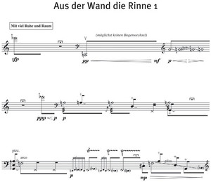 Juliane Klein: Aus der Wand die Rinne 1 für Cello, 1996. © Edition Juliane Klein, Berlin.