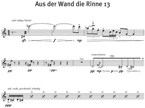 Juliane Klein: Aus der Wand die Rinne 13 für Flöte, 2011. © Edition Juliane Klein, Berlin.