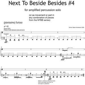 Simon Steen-Andersen: Next To Beside Besides für kleine Trommel, 2006, Takte 1–9. © Edition·S, Kopenhagen, Dänemark, www.edition-s.dk. Printed with permission.
