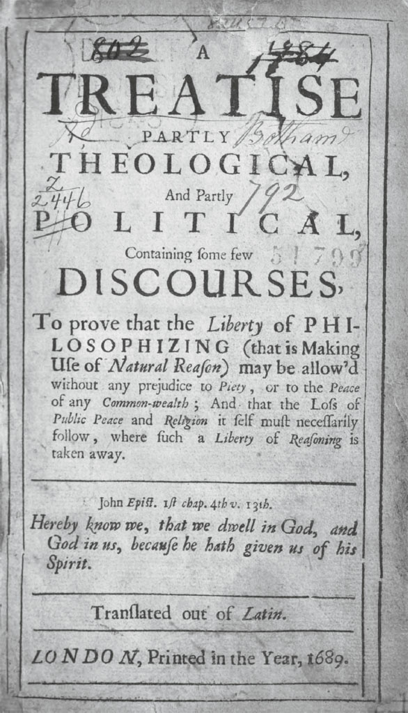 Title-page of the first English translation of the Tractatus theologico-politicus.
