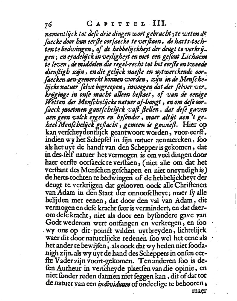 Chapter 3 (âOn the Calling of the Hebrewsâ) of Van Blijenberghâs rejoinder De waerheyt van de christelijcken
godts-dienst, page 76.