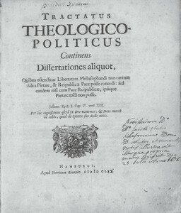 Dedicatory note for Jacob Statius Clefman, in Spinozaâs own handwriting, in a large-paper copy of the Latin quarto edition T.1.