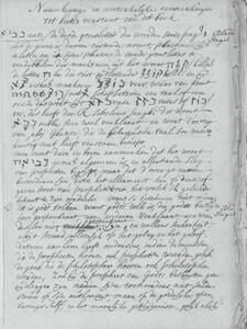 Adnotatio 1 in manuscript 75 G 15 (codex A) in chapter 1 of the Dutch translation on ânabiâ,
the Hebrew word for prophet.