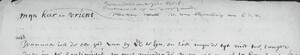 Handwritten editorial notes in the upper margin of the autograph manuscript of Van Blijenbergh’s letter to Spinoza of 27 March 1665 indicating the printed caption for the ‘Zevenendartigste Brief’ in De nagelate schriften.