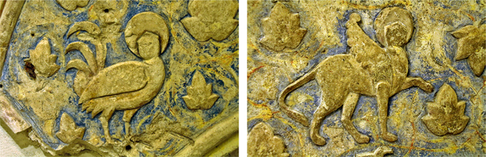 Decorative arch from al-MaʾmÅ«nâs palace: details; A. harpy B: sphinx