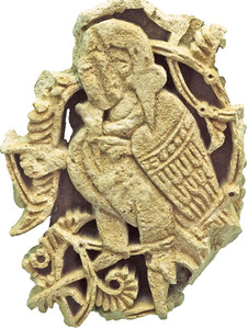 Harpy from Castell Formós, Balaguer, mid-eleventh century, plaster; Museu Noguera, Balaguer