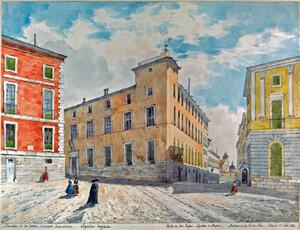 Athanasius RaczyÅski, Prussian Embassy at the Calle de las Rejas in Madrid, watercolour, 17 May 1852