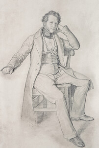 Wilhelm Kaulbach, Portrait of Athanasius RaczyÅski, pencil drawing, 1835